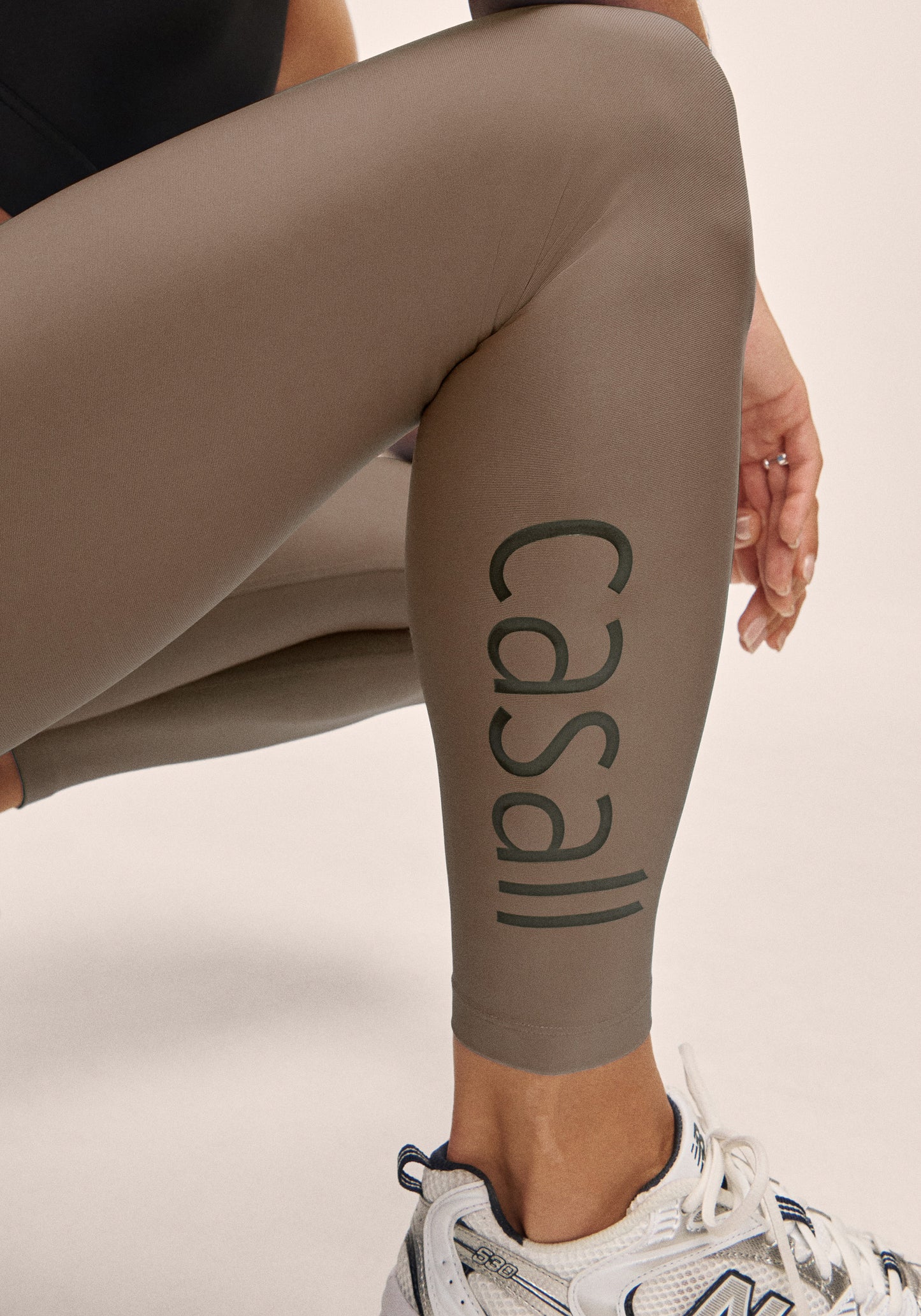 Graphic High Waist Tights - Khaki