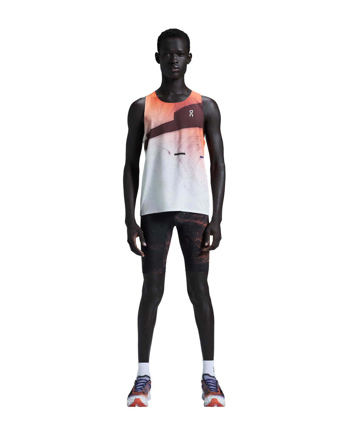 Race Singlet - Flame | White