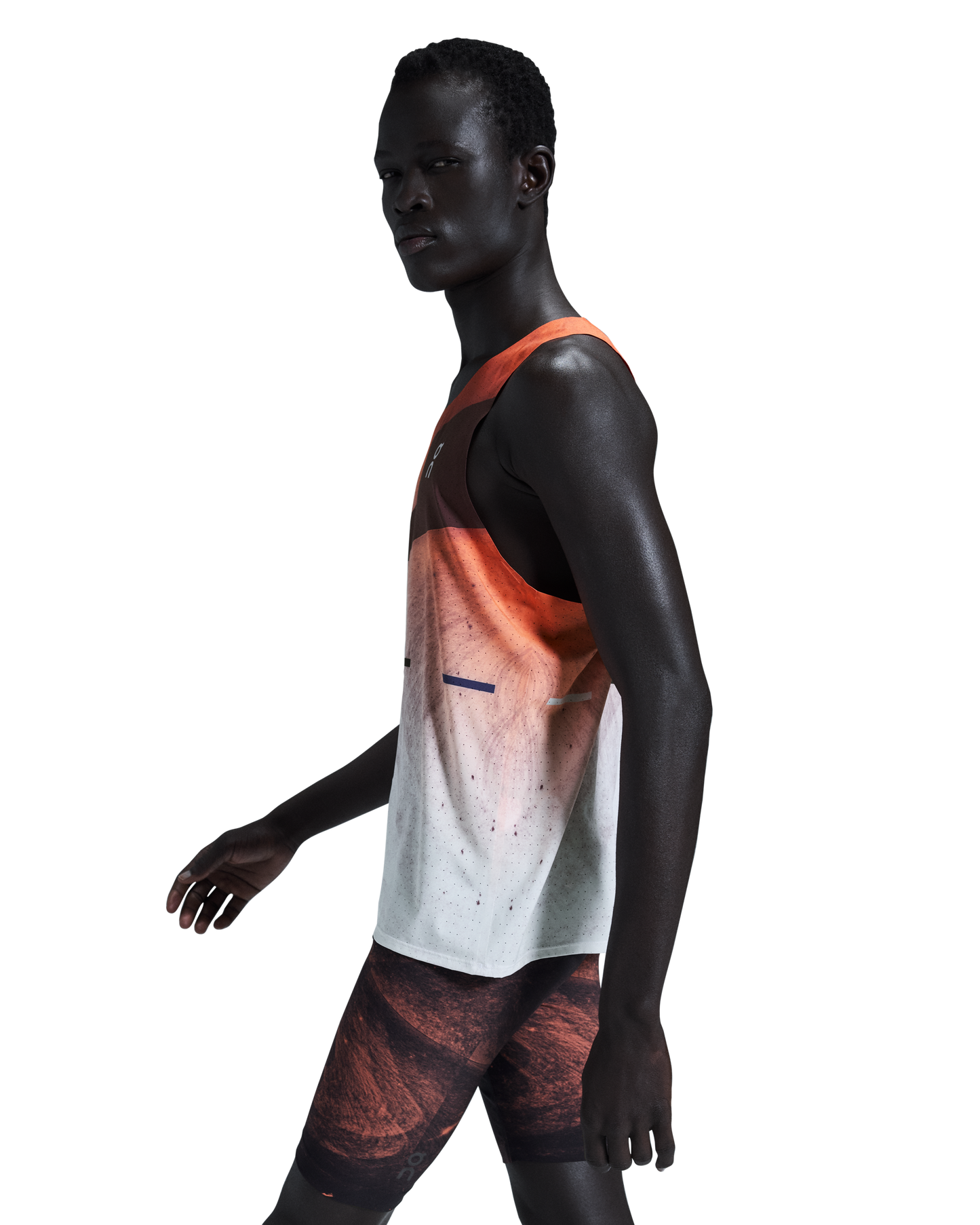 Race Singlet - Flame | White