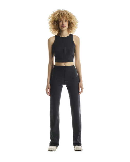All-Day Ribbed Crop - Black | Rock