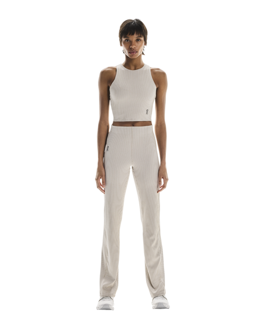 All-Day Ribbed Crop - Desert | White