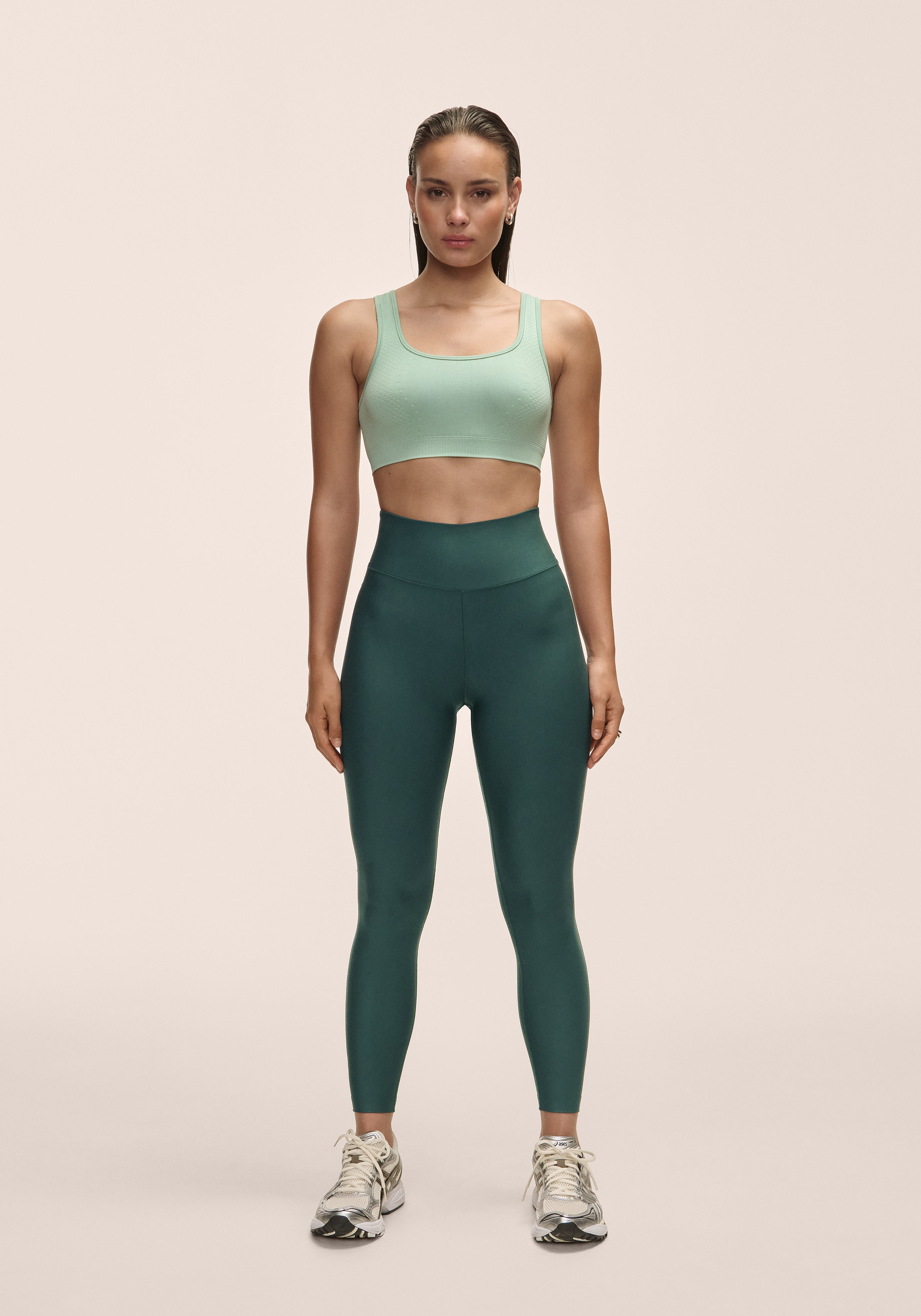 Graphic High Waist Tights Women | Dark Pine