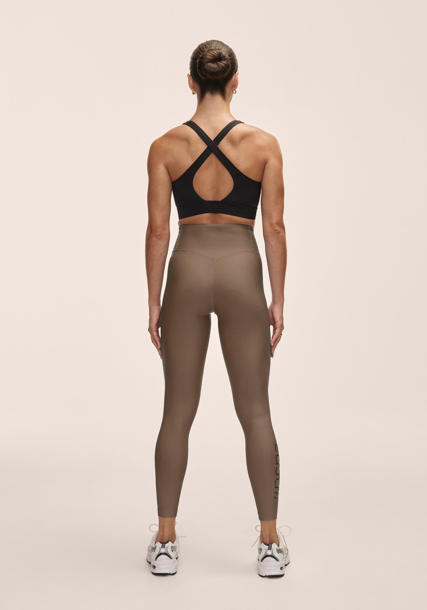 Graphic High Waist Tights - Khaki