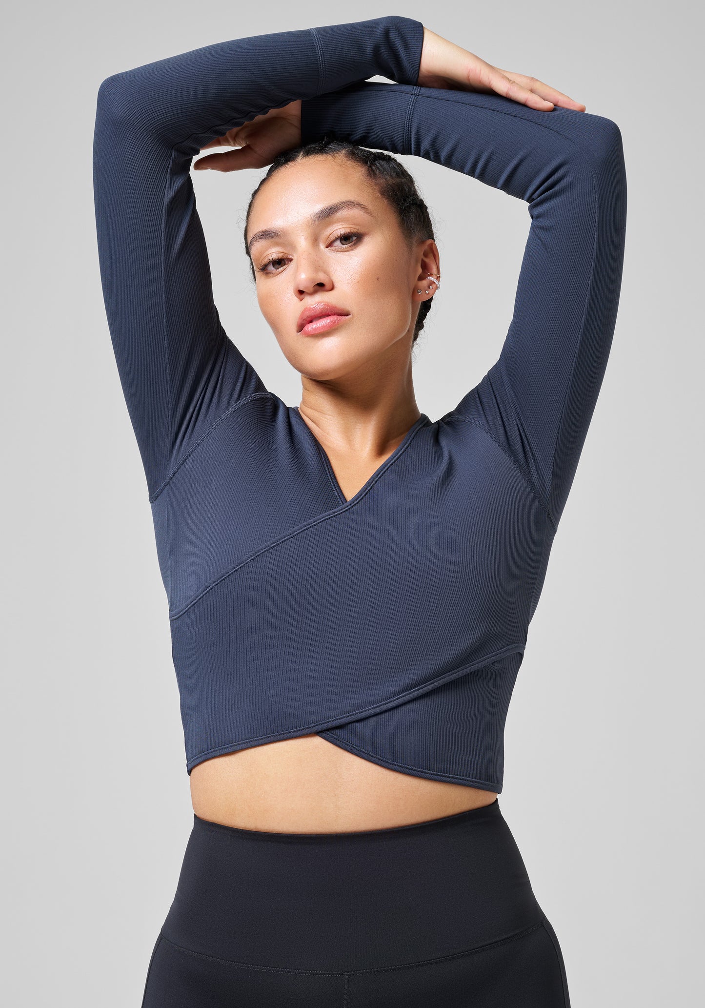 Casall Seamless Rib Wrap Longsleeve - Core Blue