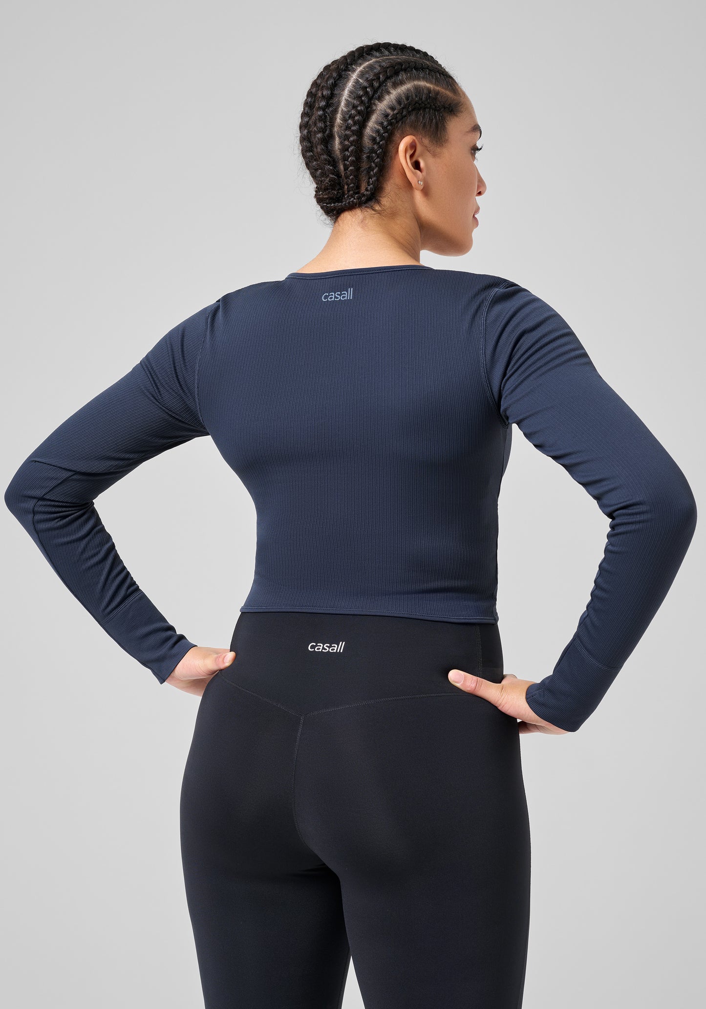 Casall Seamless Rib Wrap Longsleeve - Core Blue