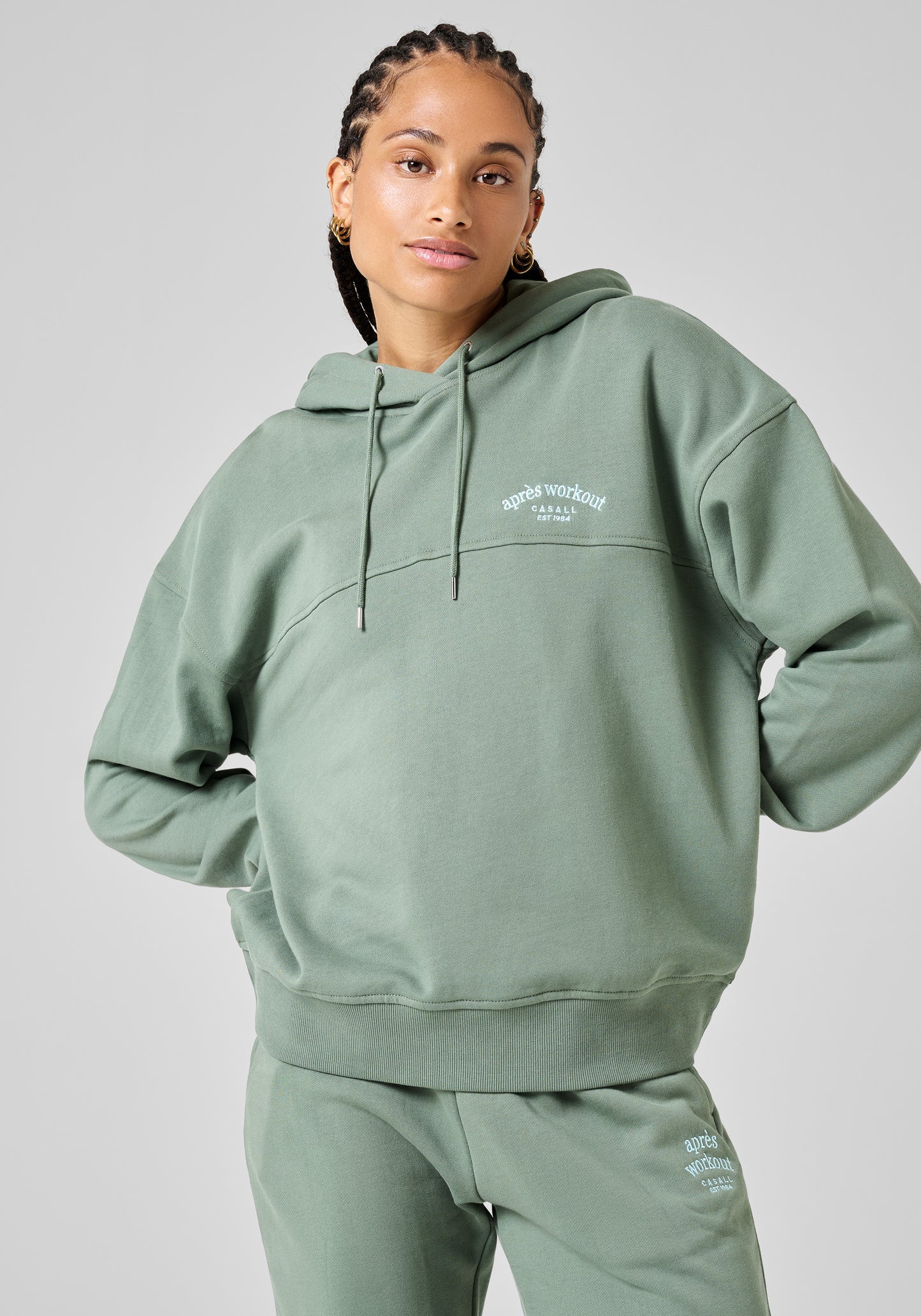 Terry Relaxed Spring Hoodie - Dusty Green