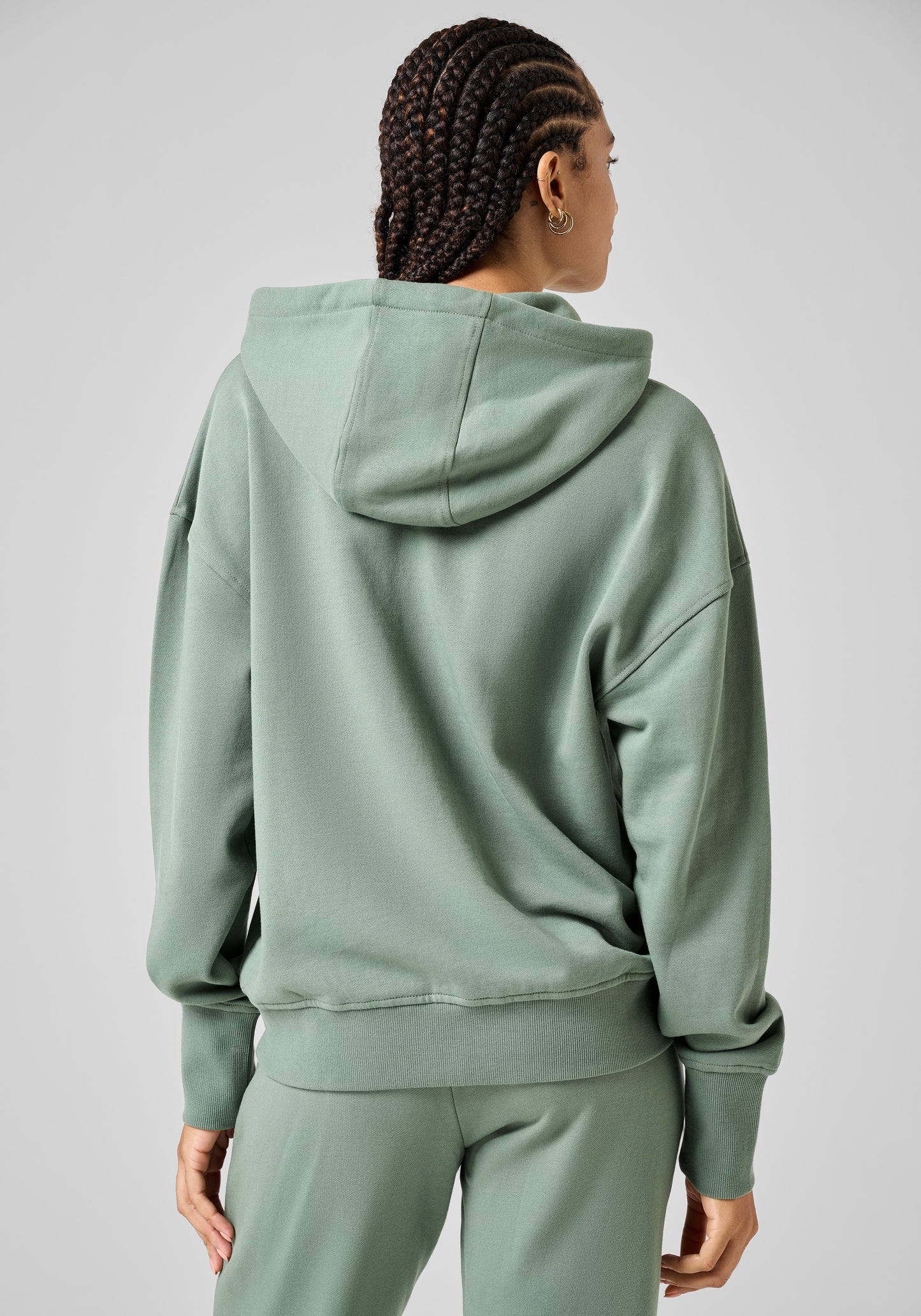 Terry Relaxed Spring Hoodie - Dusty Green