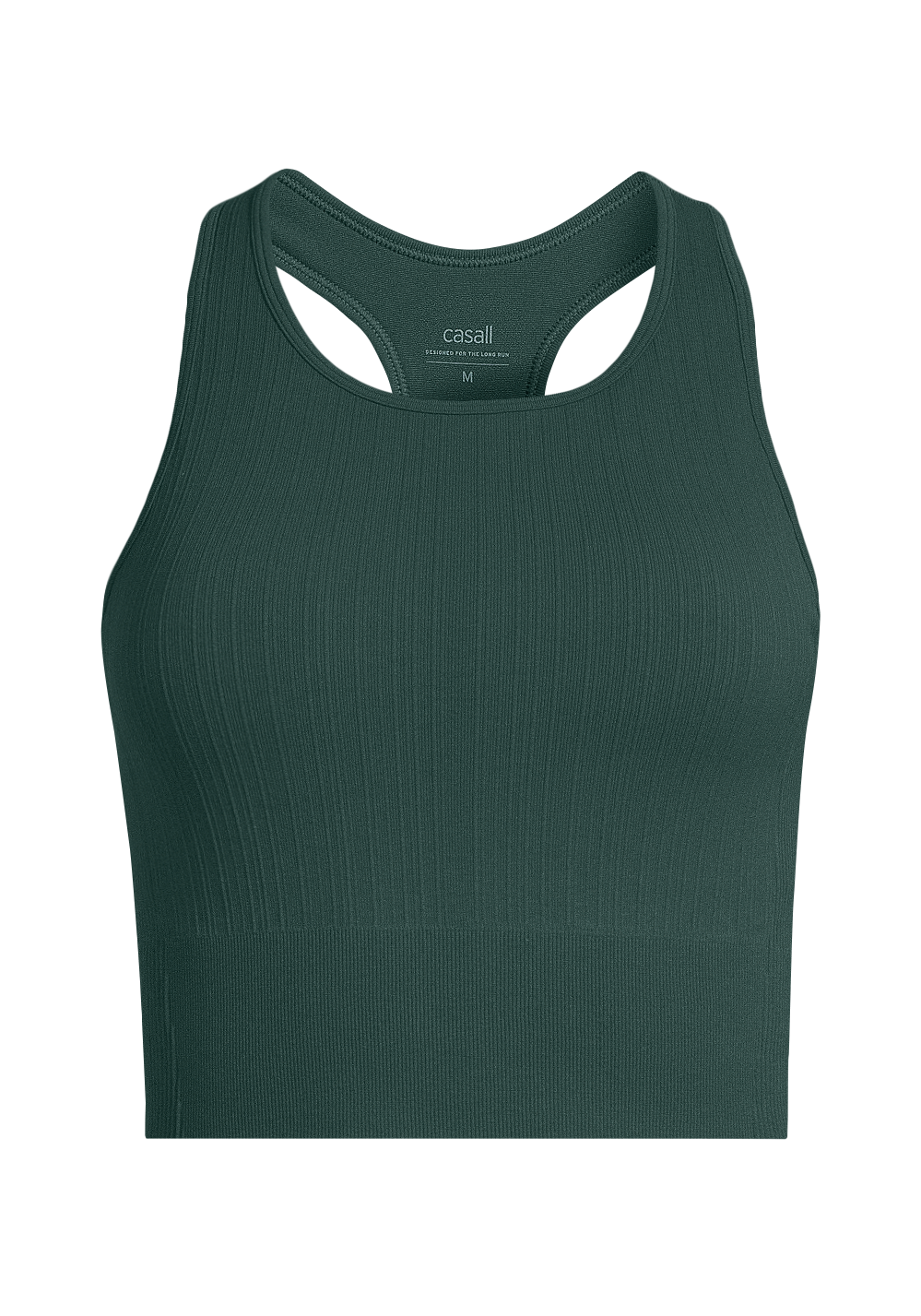 Multi Rib Seamless Padded Sports Top - Dark Pine