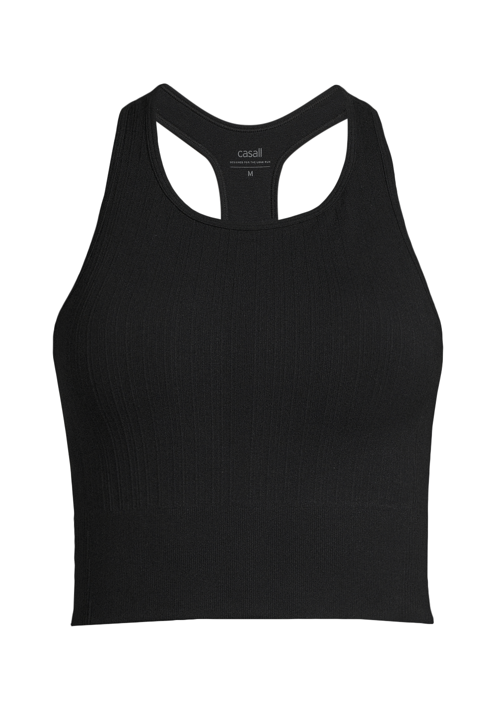 Multi Rib Seamless Padded Sports Top - Black