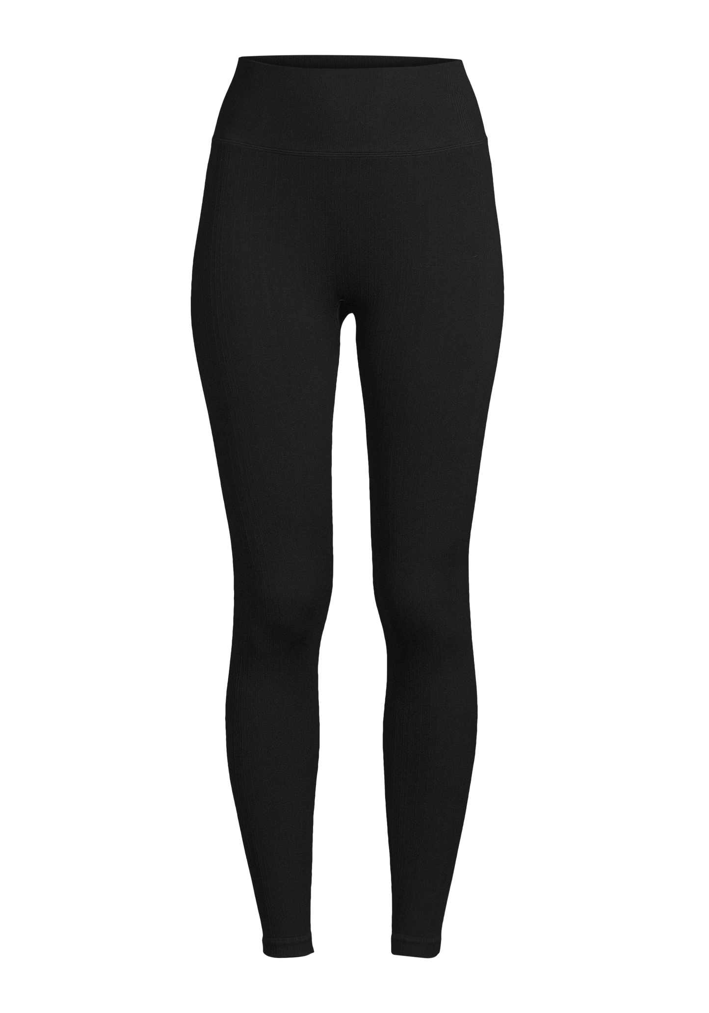 Multi Rib Seamless High Waist Tights - Black