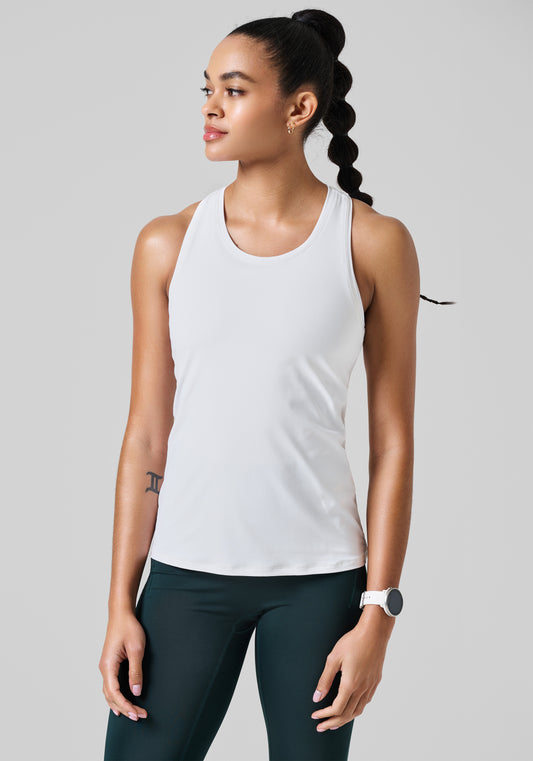 Essential Racerback Tank - White