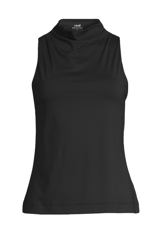 Casall Drapy Funnel Neck Top - Black