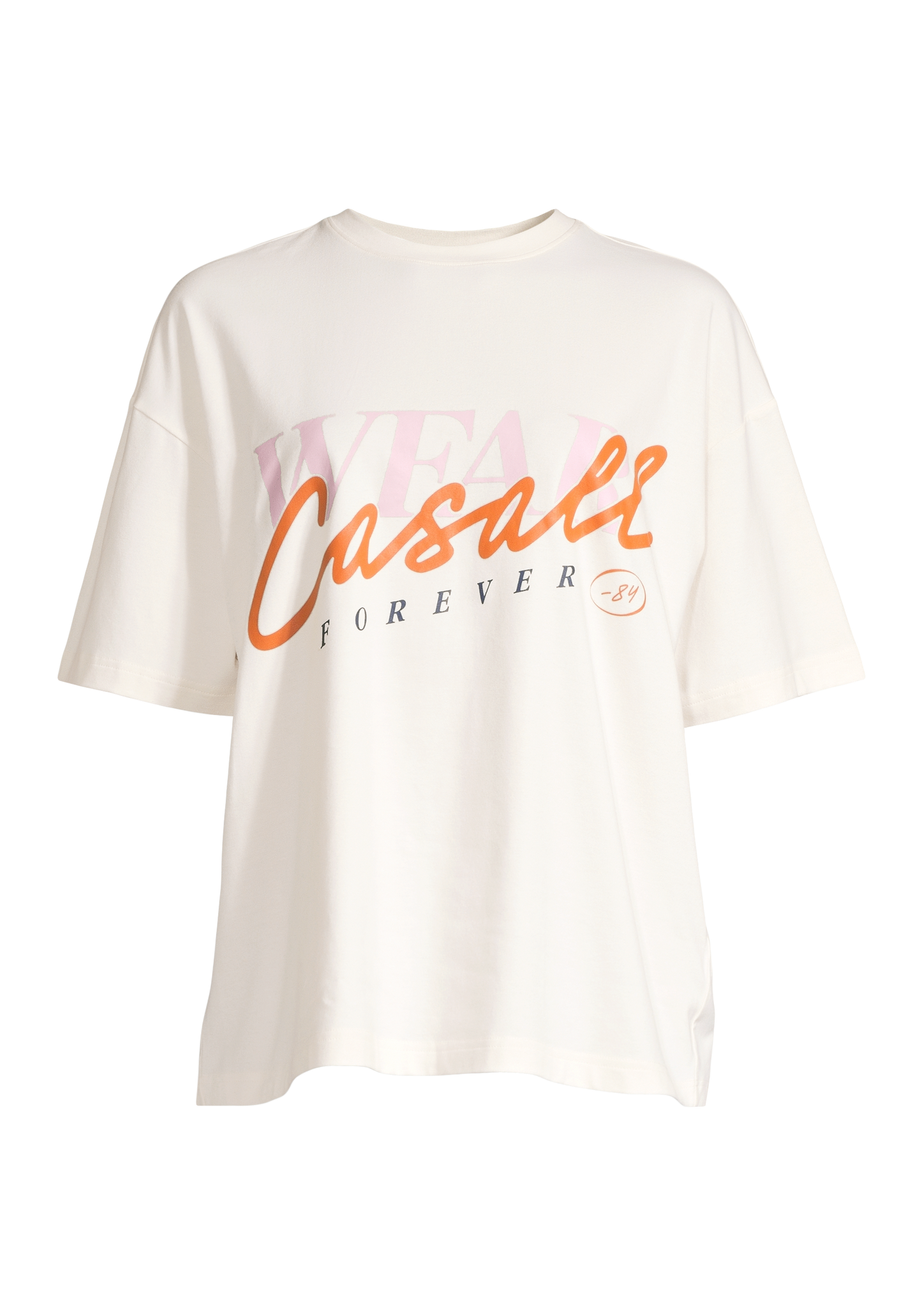 Oversized Cotton Blend Tee - Off White