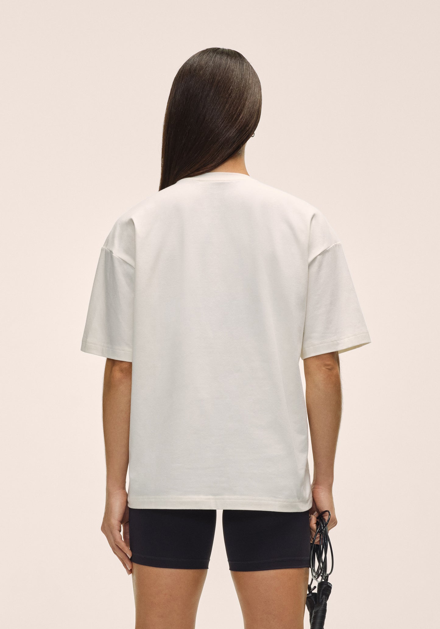 Oversized Cotton Blend Tee - Off White