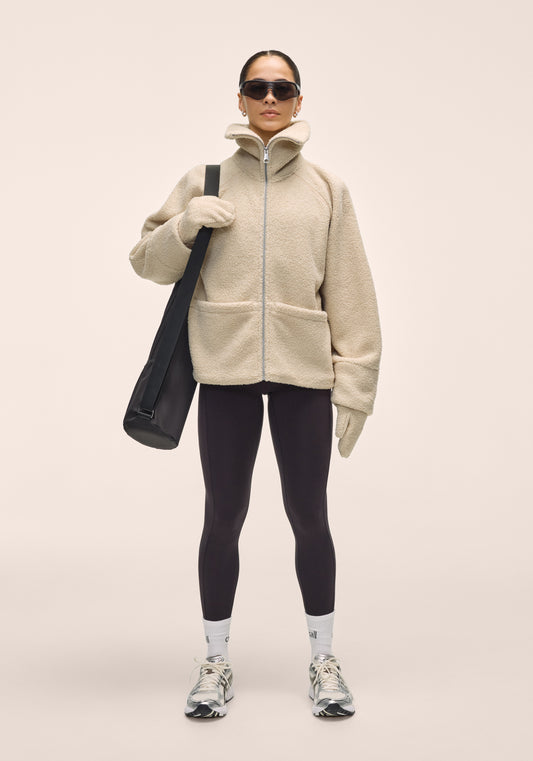 Sherpa Short Zip Jacket - Ecru