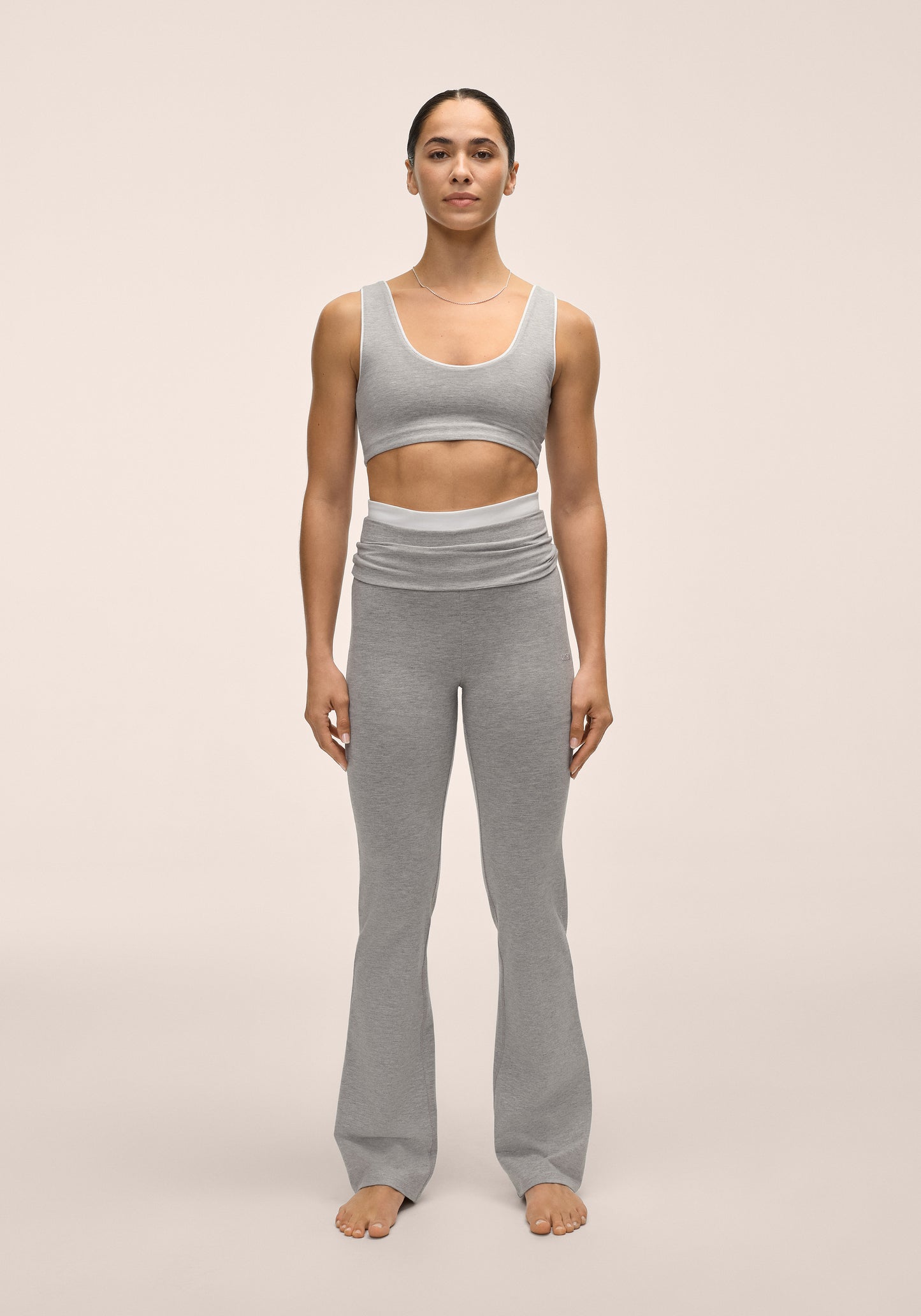 Sublime Folded Flare Pants - Grey Melange