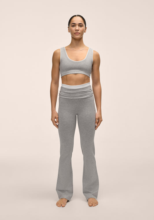 Sublime Folded Flare Pants - Grey Melange