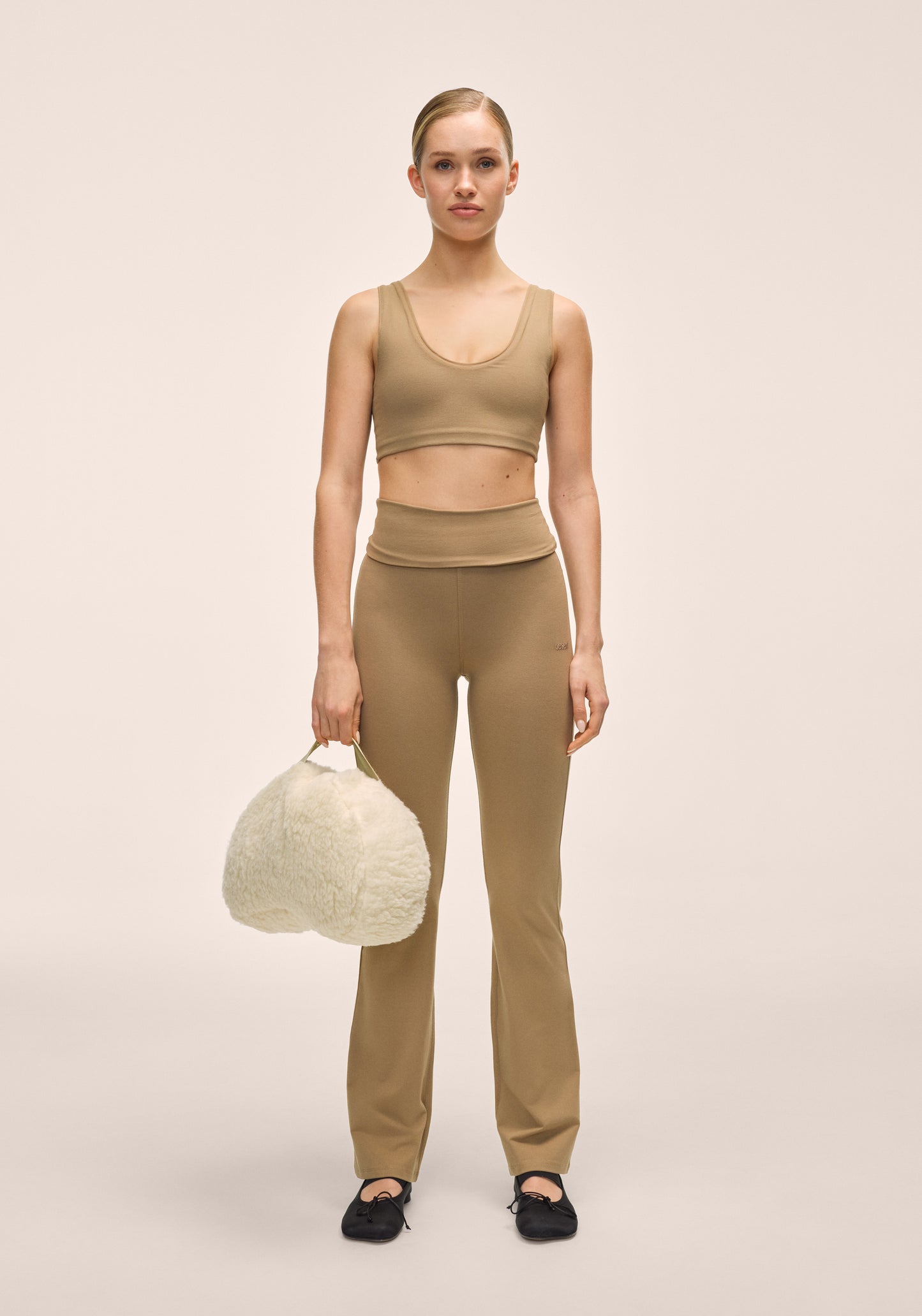 Sublime Folded Flare Pants - Light Khaki