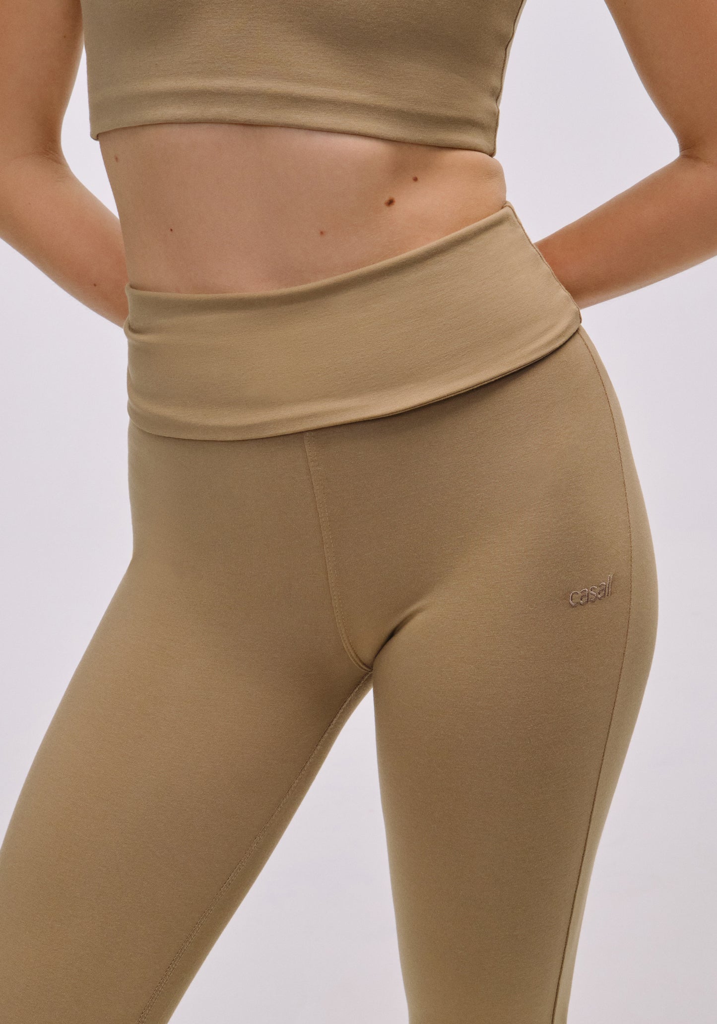 Sublime Folded Flare Pants - Light Khaki