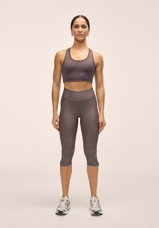 Capri Slit Regular Waist - Dk Grey