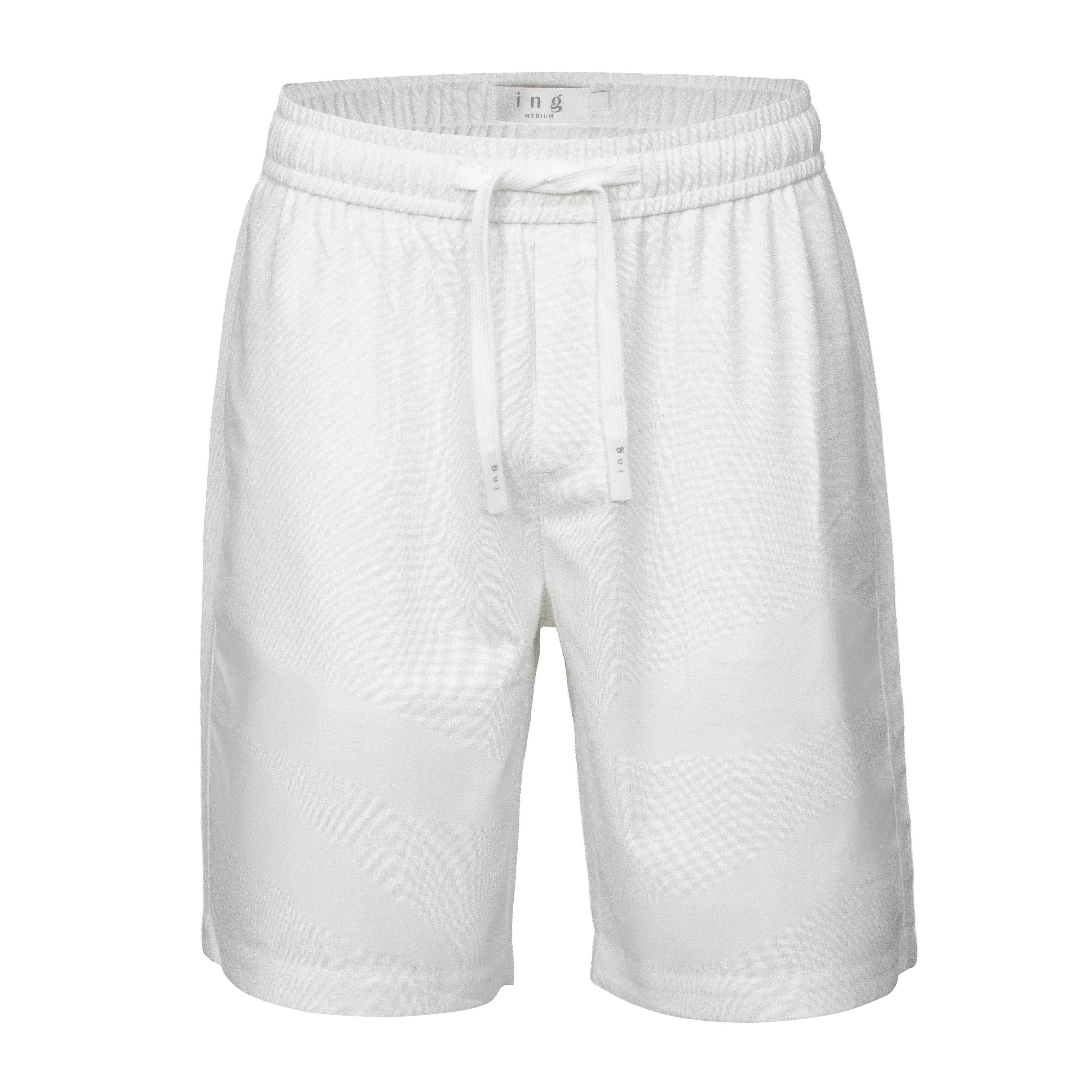 LINEN LOOK BERMUDA M | Cream