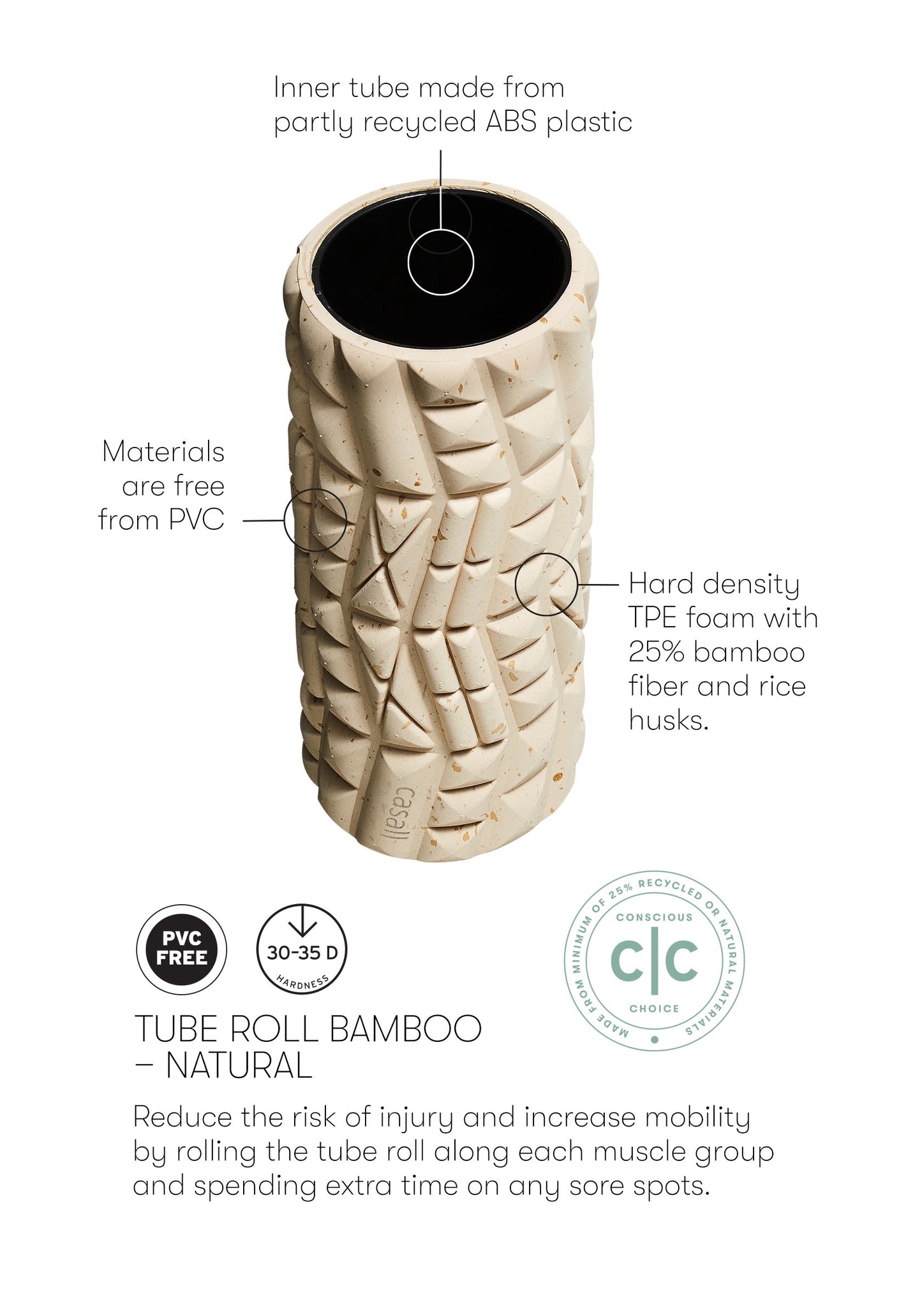 Casall Tube roll bamboo Natural