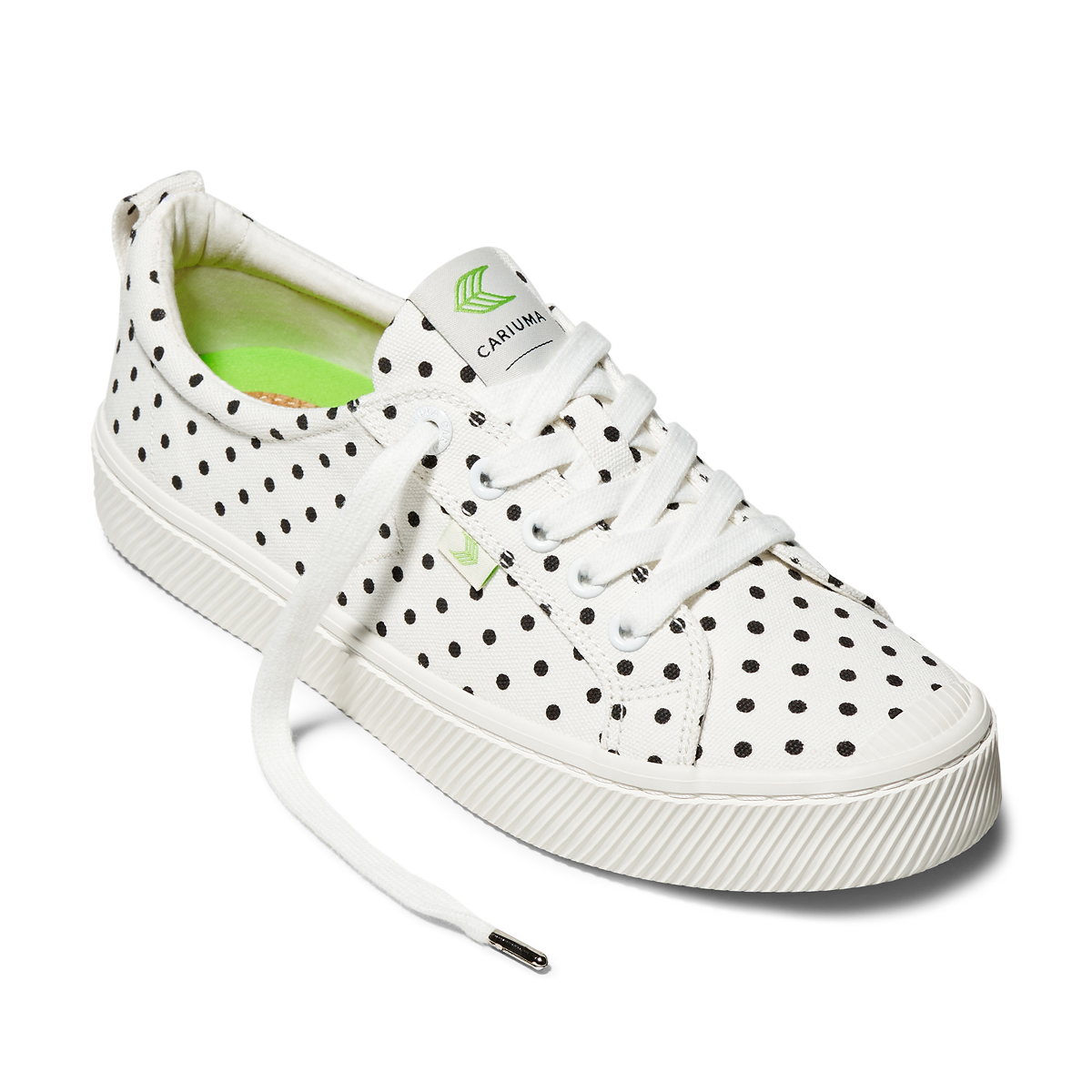 OCA Low - Black Canvas White Polka Dots